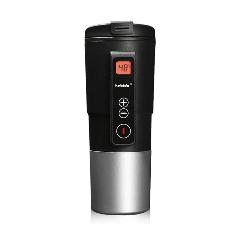 Car Portable Electric Heating Bottle Adjustable Temperature Car Boiling Mug Digital Display Auto