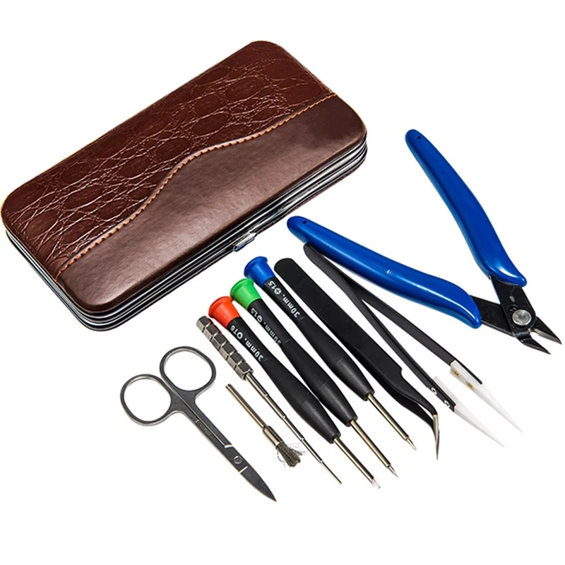 

DIY 9 Tools Bag Vapswarm Mini Vape Tool Kit Bag Tweezers Pliers Wire Vape Band Coil Jig Cotton For E-Cigarette Accessories