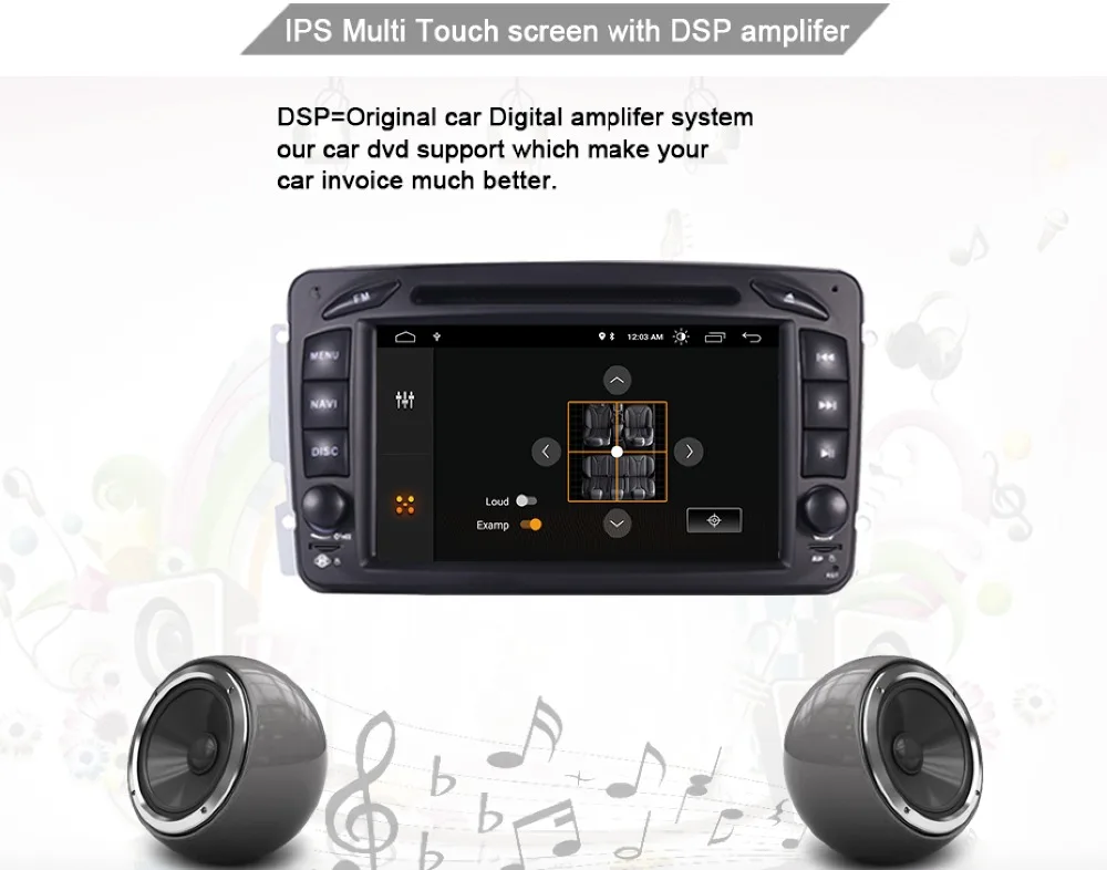 Top In Stock 7"Android 9.0 Car DVD Player For Mercedes Benz CLK W209 W203 W463 W208 Wifi 3G GPS Bluetooth Radio Stereo audio media 18