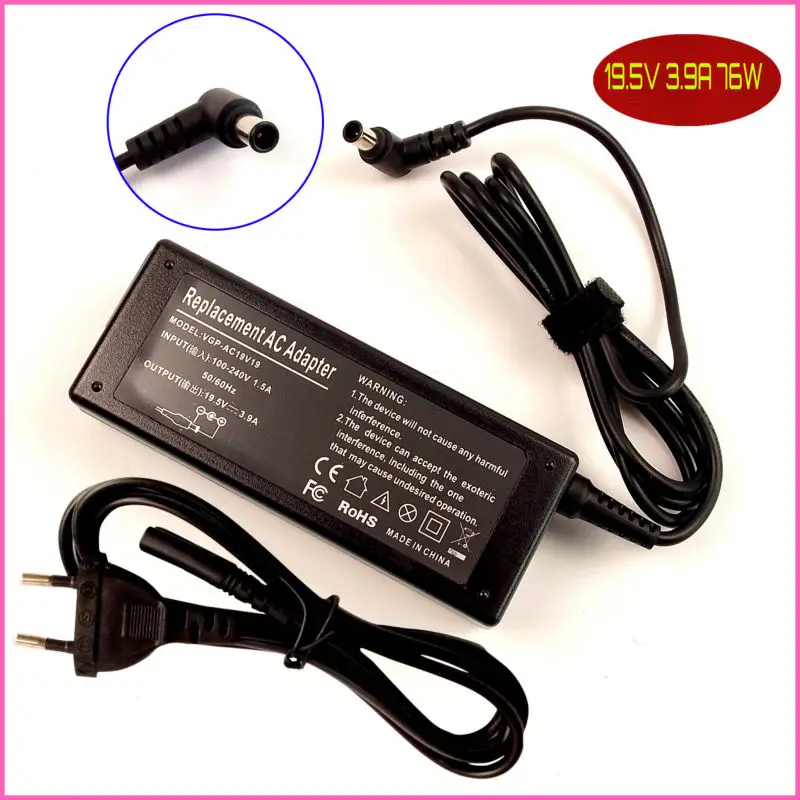 

19.5V 3.9A Laptop Ac Adapter Charger For Sony VAIO VGP-AC19V37 VGP-AC19V33 VGN-A VGN-C VGN-E VGN-SR VGN-SZ VGN-NW265F