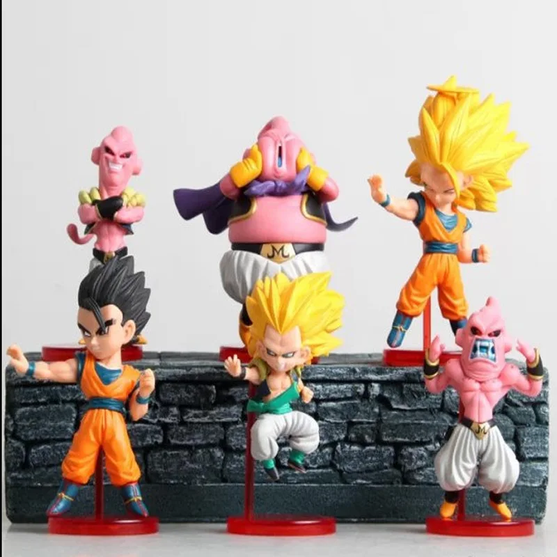 8-10CM Dragon Ball Son Goku 6 pcs/set Toy PVC Anime Figure Saiyan Model Figures Doll Decoration Kids Gift Z86 | Игрушки и хобби