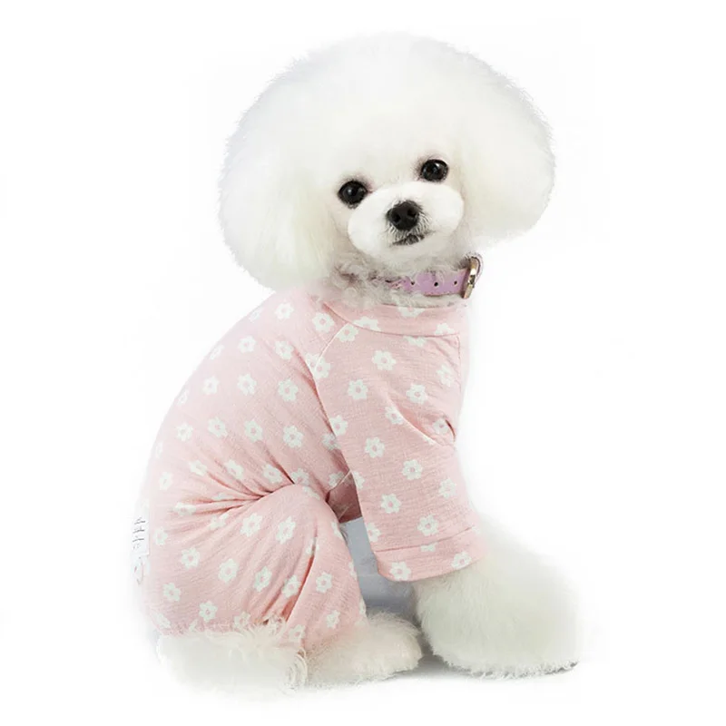 Sqinans комбинезон для собаки летняя одежда для собак Одежда для щенков комбинезоны с цветочным принтом маленькие комбинезоны-собаки для чихуахуа S-XXL