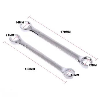 

2Pcs 10x12mm 12x14mm Flare Nut Wrench Brake Pipe Spanner Set Six Point Socket Tools For Vehicle Repairing Car Accessories