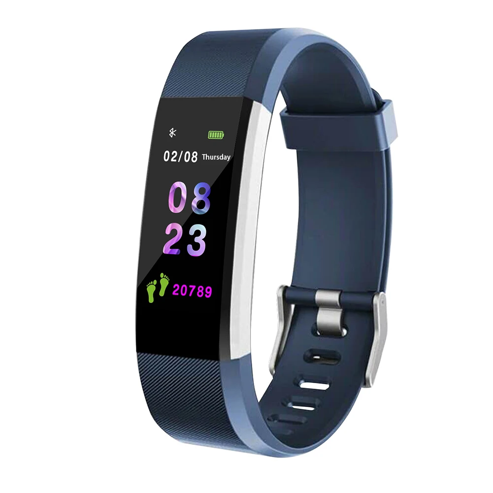 Bluetooth Smart Bracelet Smart Wristband Band Heart Rate Blood Pressure Monitor Touch Screen Step Time Watch Fitness Tracker