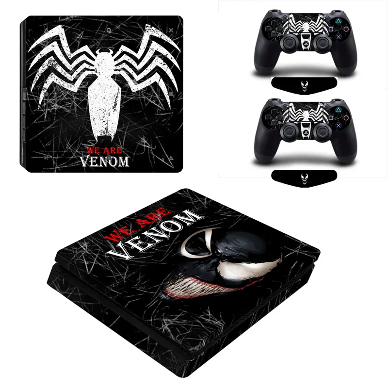 ARRKEO We Are Venom Виниловая наклейка КОЖА Стикеры для playstation 4 PS4 Slim консоли 2 контроллеры Скины как Рождество подарок на год - Цвет: Черный