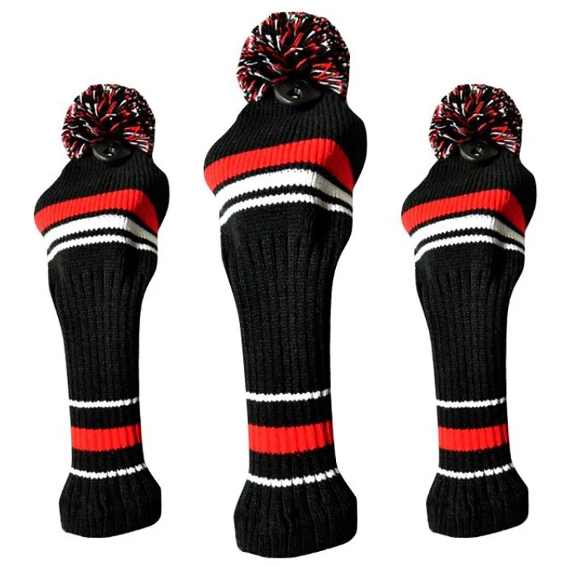 New Sale 3Pcs Golf Clubs Wood Head Covers Golf Clubs Set Golf Knitting Golf Headcover