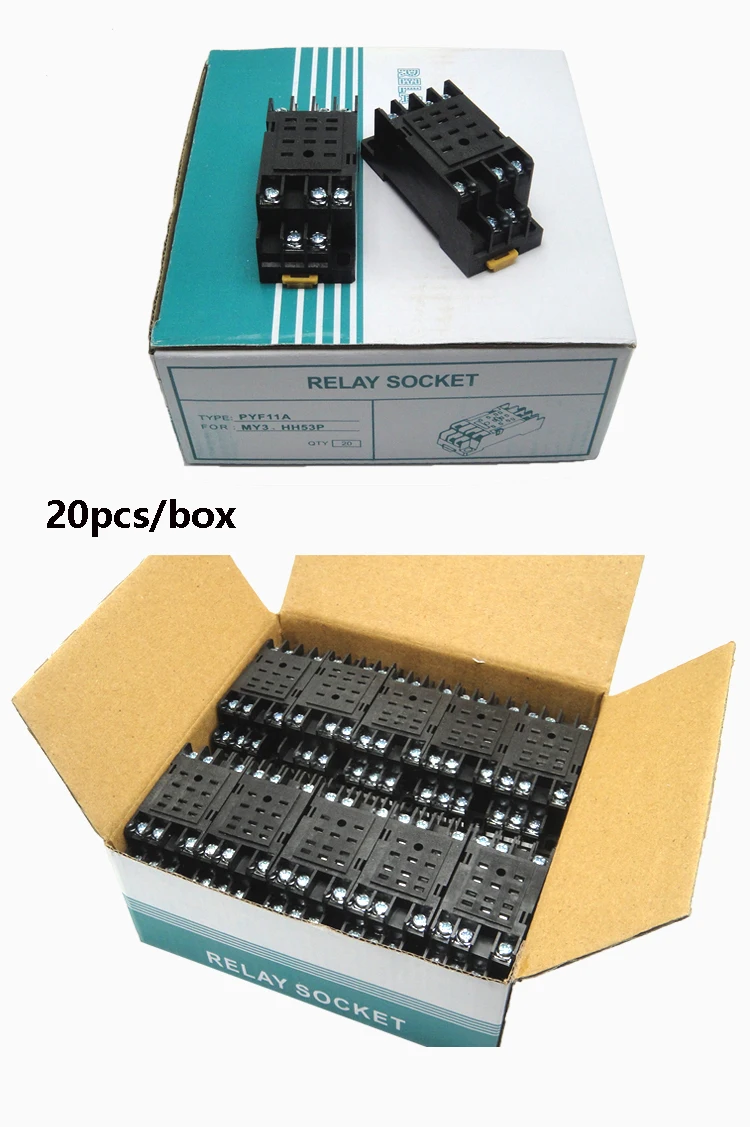 PYF11A Relay Socket Base 3NO+3NC 11 Pin Relay Mounting Base Relay PYF11A Relay Socket Base 3NO+3NC 11 Pin Relay Mounting Base Relay