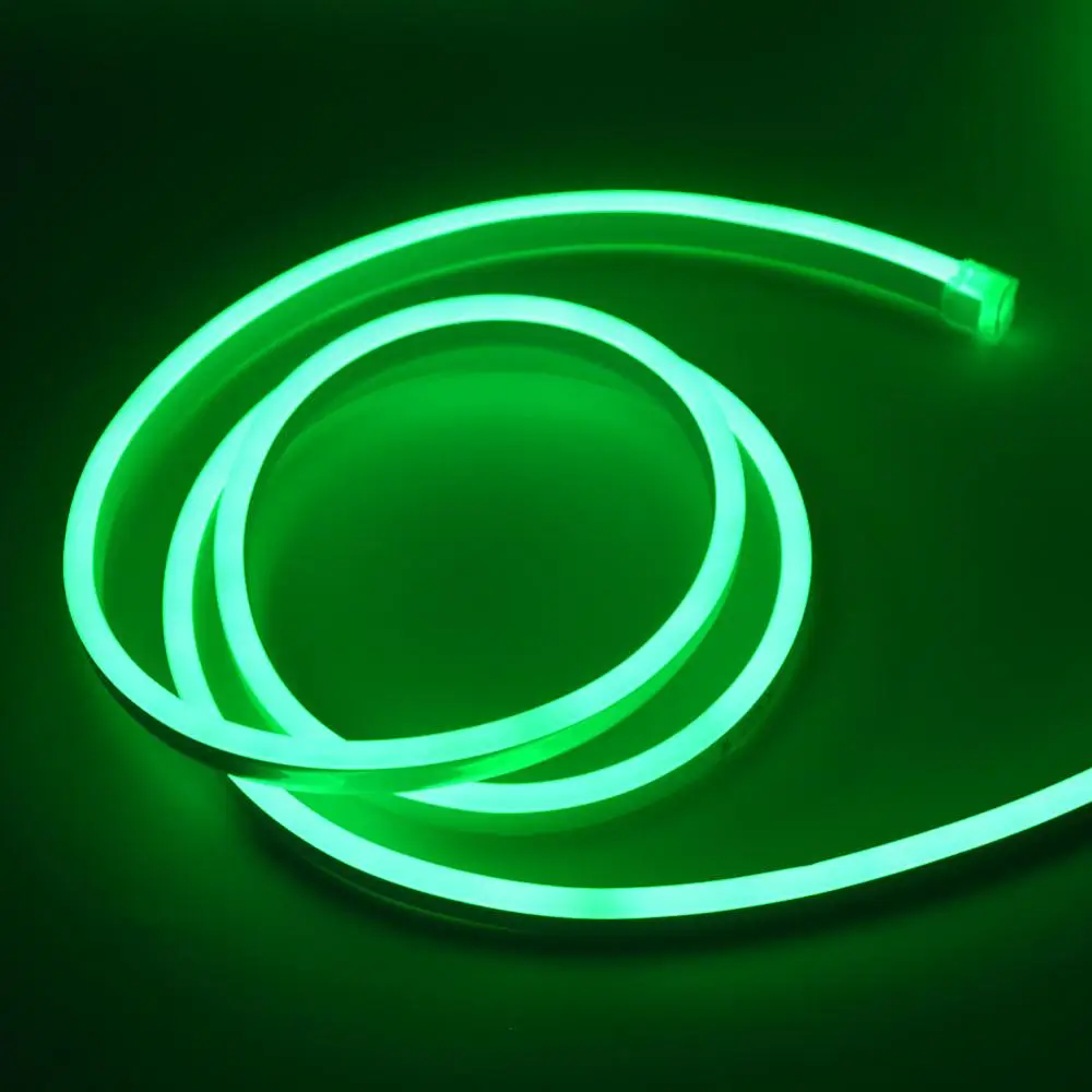 Складной фонарик неоновая трубка Luz 1 м-10 м AC 220 В гибкий, светодиодный RGB полосы света для вечерние свадебные украшения Гибкая канатная трубка - Испускаемый цвет: Зеленый