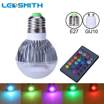 

RGB LED Bulb New Arrival LED RGB Spotlight E27 GU10 9W AC 85-265V rgb Led Lamp with Remote Control multiple colour led rgb lamp