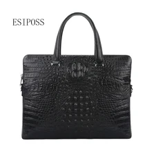 Классический крокодиловый узор, коровья кожа, мужской портфель, мужская сумка на плечо, сумка-мессенджер, модный кошелек, мужская сумка-тоут для ноутбука, сумки