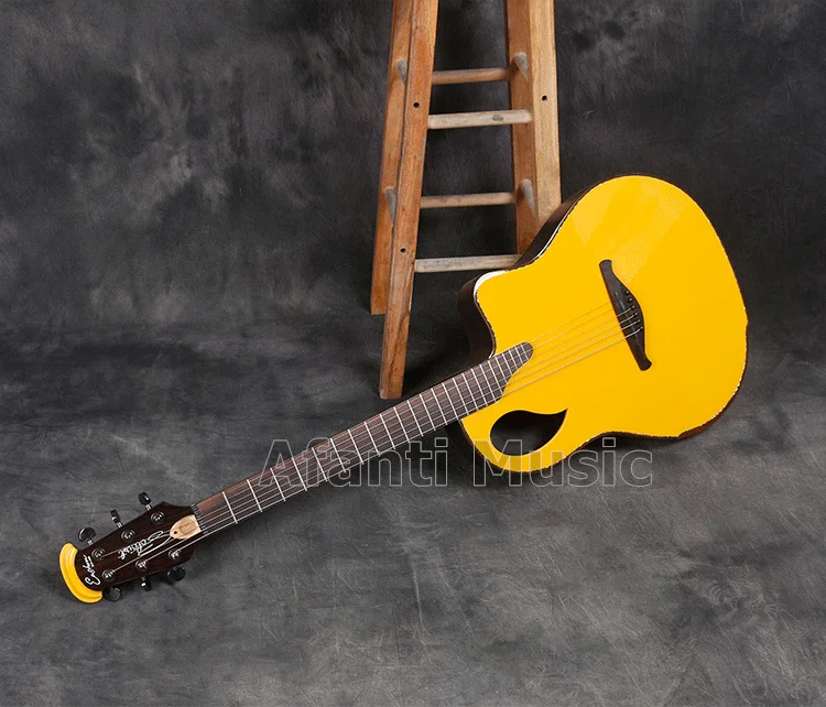 Afanti music 41 дюймов Roundback/углеродное волокно задняя и боковая акустическая гитара с эквалайзером(ANT-240