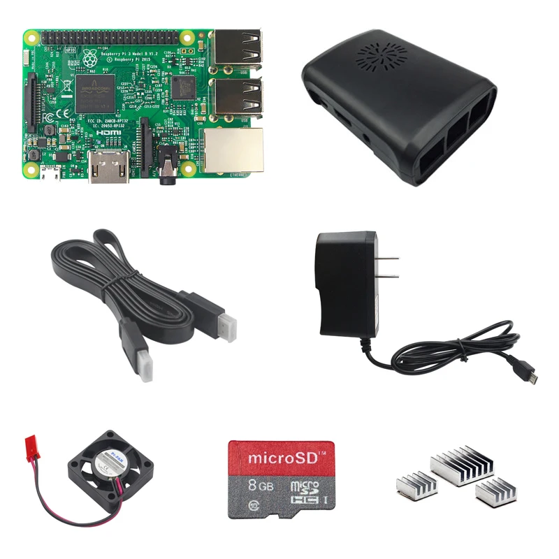 Raspberry Pi 3 Model B + чехол из АБС-пластика зарядное устройство кабель HDMI вентилятор