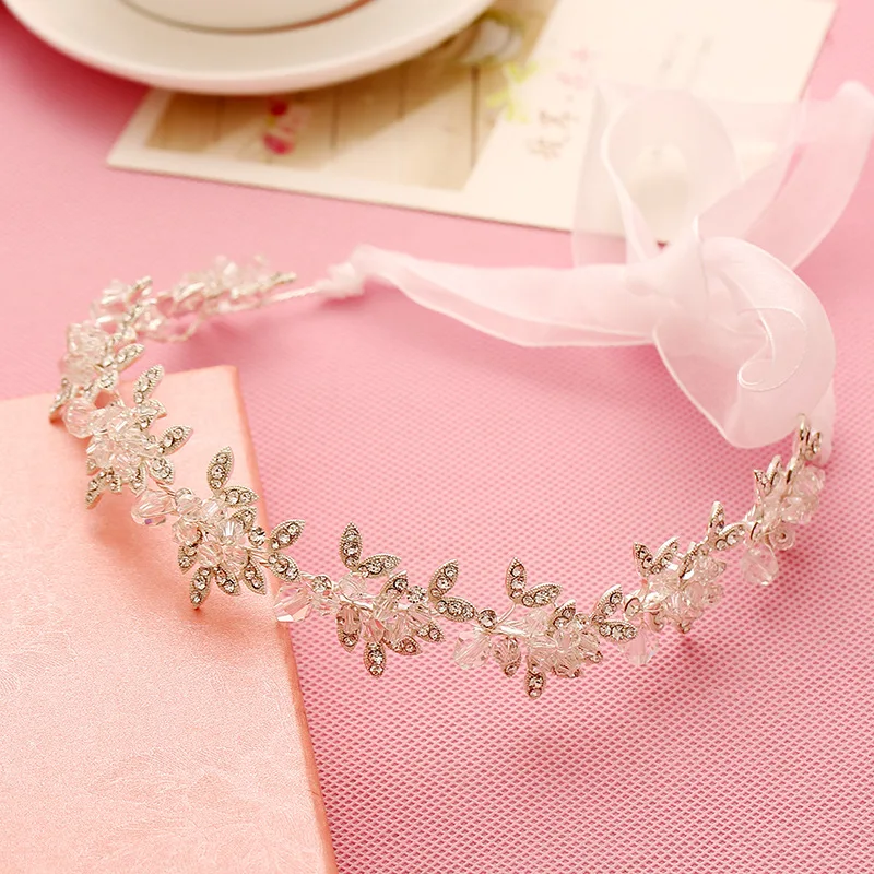 

Tiara Noiva Quinceanera Tiaras And Crowns Wedding Headband Pearl Hair Jewelry Crystal Hairband Bride Flower Crown WIGO0455