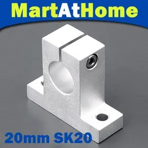 

4pcs MAH Chrome SK20 SH20A Linear Rail Shaft Bearing Stand Support XYZ Table CNC #SM136 @CF