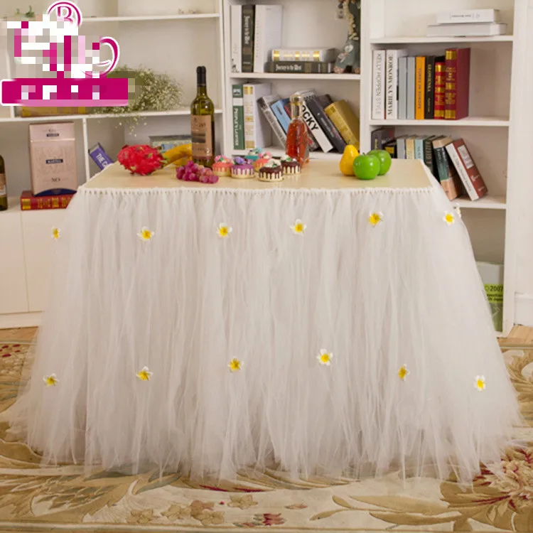 

80x91.5cm Tutu Table Skirt America Country Style Wedding Decoration Tablecloths Attendence Table Dresses Home Party Table Skirts