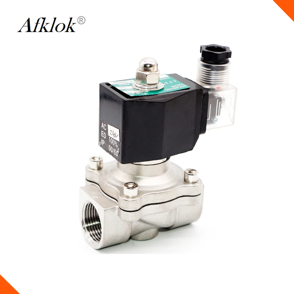 2 ходовой Соленоидный клапан 12v 3/4 &quotNPT NC из нержавеющей стали с din катушкой