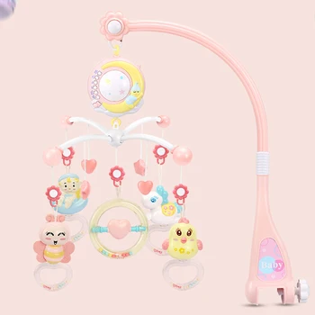 

Baby Toys 0-12 Months Infant Rattles Musical Crib Mobile Baby Bed Bell With Music Box Projection Educational Toys For Newborns