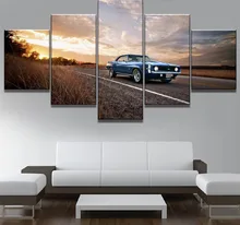 Framework 5 Piece HD Print Large Camaro Car Poster Cuadros Landscape Canvas Wall Art Home Decor For Living Room Canvas Painting