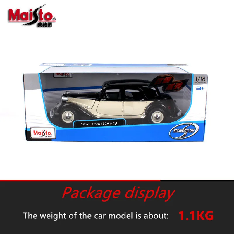 Классическая модель автомобиля Maisto 1:18 1952 Citroen 15CV из сплава в стиле ретро