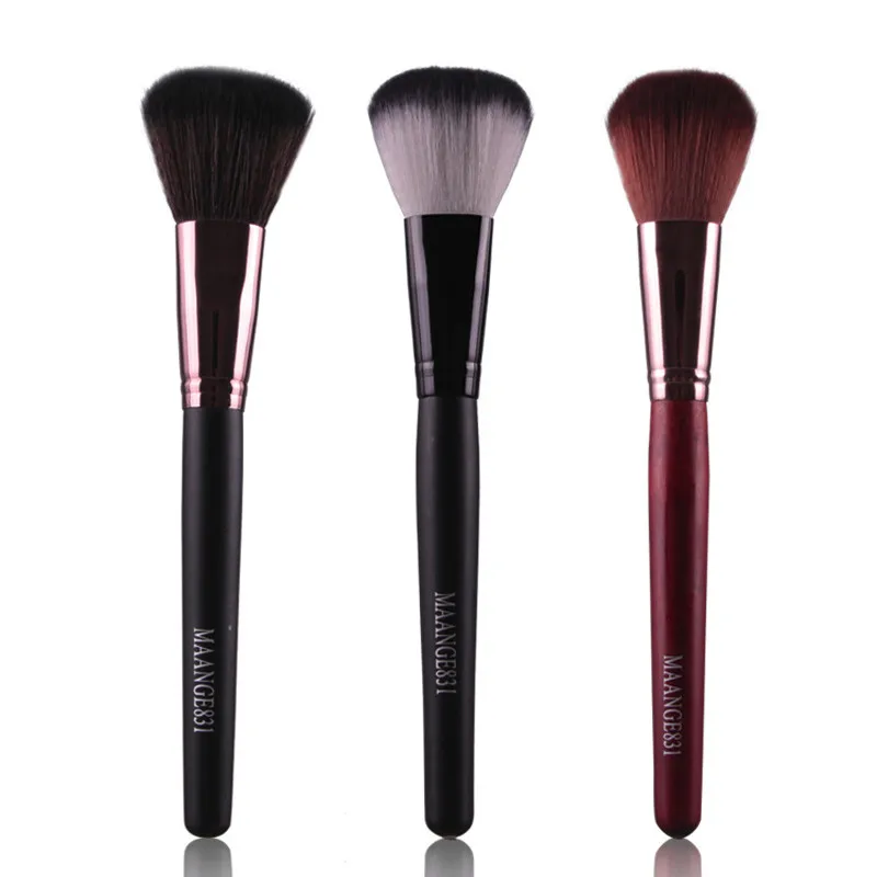 

MAANGE 1PC Black Brown Coffee Makeup Brushes Professional New Synthetic Hair Foundation Powder Blush Cosmetic Make Up Blush