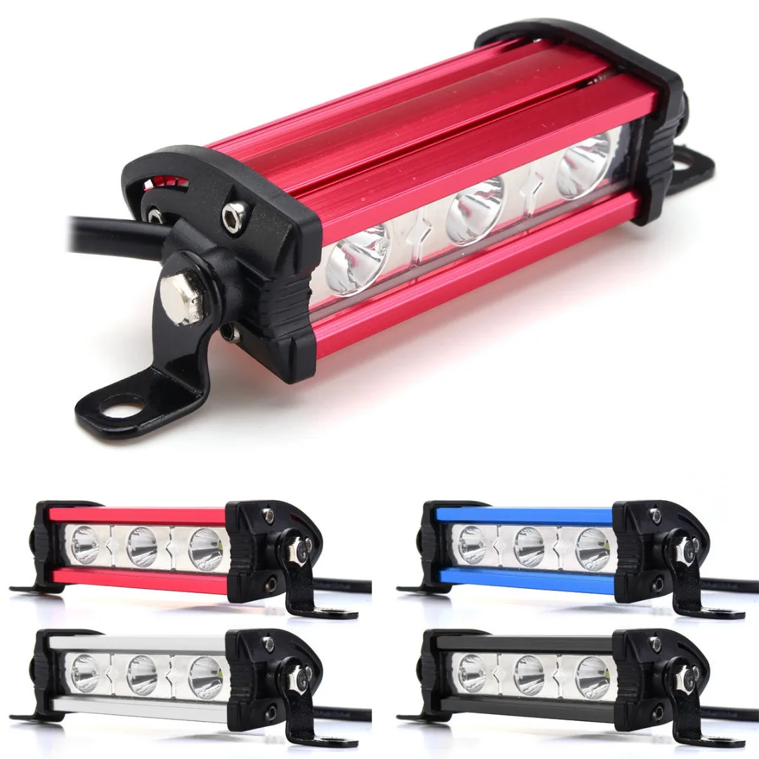 

4inch 9W 3LED Work Light Bar Lamp For Motorcycle Boat SUV ATV Jeep DC12V Spot 4 Colors
