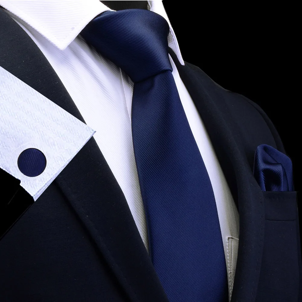 GUSLESON Новые Модные Классические однотонные простые мужские галстуки карманные Квадратные Запонки Набор красный желтый зеленый шелковый галстук костюм свадебный бизнес