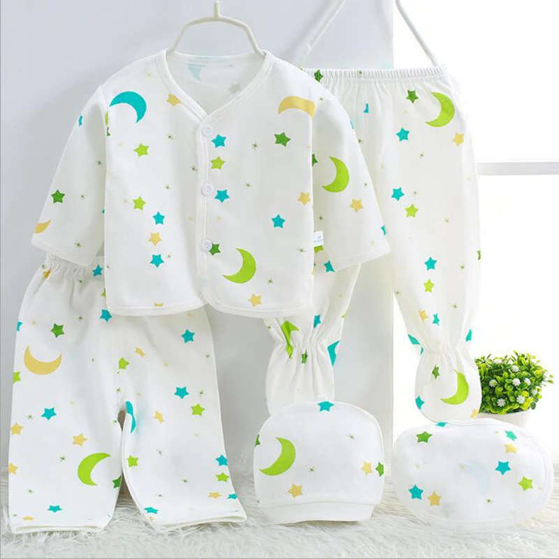 

Bekamille Baby Set Newborn Cotton Underwear Sets Newborns infant cartoon bear Suit Baby Clothing 5 pcs/set 6 colors