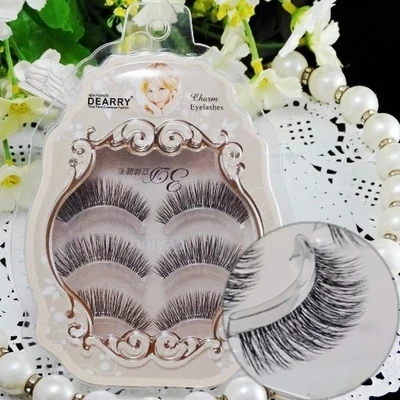 

Free shipping 3pcs/lot 100% handmade real mink fur false eyelash 3D strip mink lashes thick fake faux eyelashes Makeup beauty