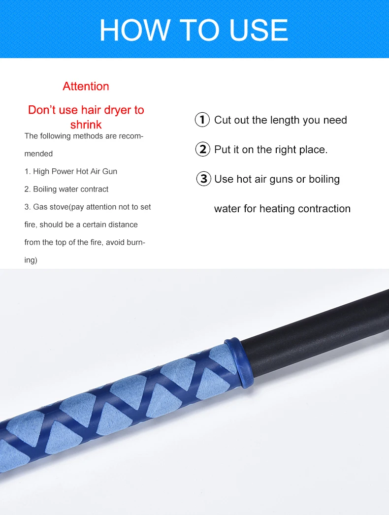 Все размеры Нескользящая термоусадочные трубки для удочки электрической изоляции DIY 5 видов цветов 1 м Водонепроницаемый ракетки ручка