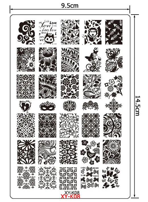 Kimcci дизайн ногтей штамп штамповка изображения пластины 14,5*9,5 см маникюрный Шаблон трафарет Инструменты цветок лоза Роза Листья Цветочные изображения