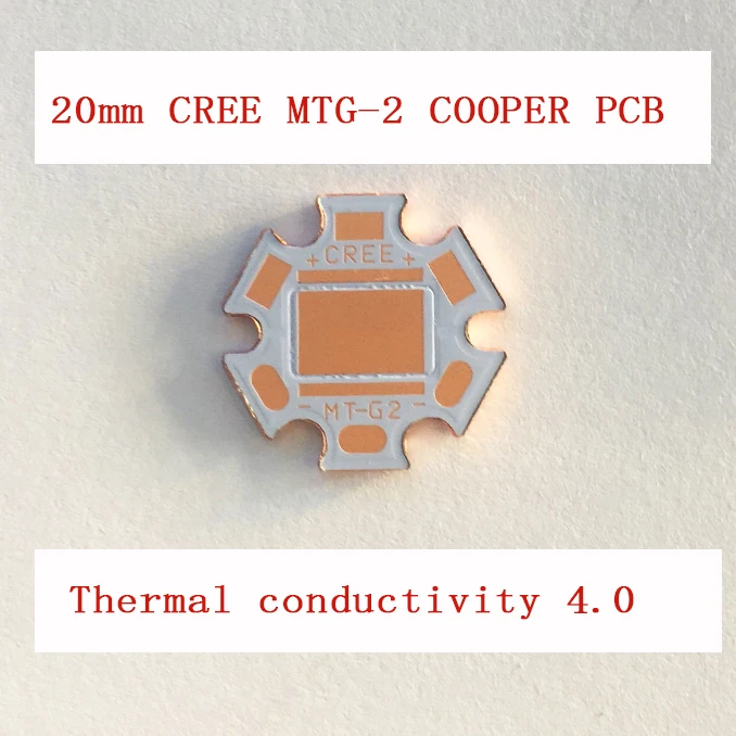 20 мм Cooper PCB Cree MTG-2 мкр XHP50 6 В/12 В XHP70 5 В/12 В мкр светодио дный печатной платы 20 мм x 1,6 мм прямой Термальность путь Медь Star