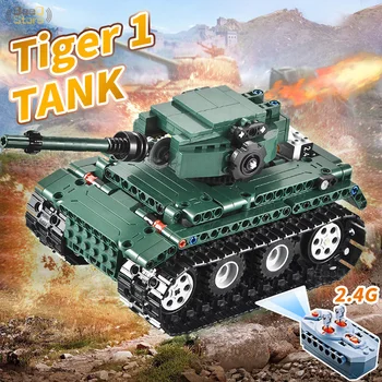 

Tanks Building Blocks Tank Anti-Interference Wireless Remote Control Power RC Crawler Tank DIY Army Bricks Toy