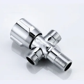 

Free Shipping 1/2" Chrome Finish Copper Toilet Filling Valve T-shape Diverter Bidets Shower Angle Valve 3-hole