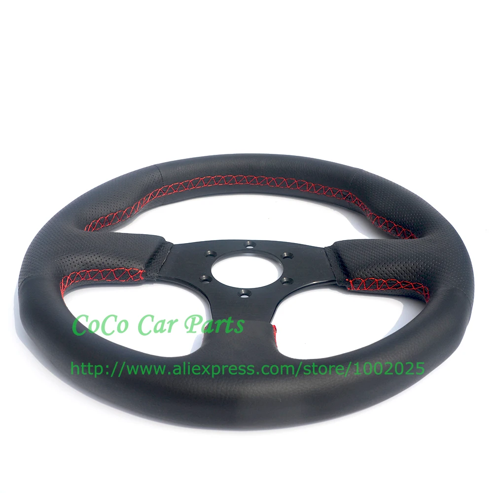 330mm diameter flat leather steering wheel (2)