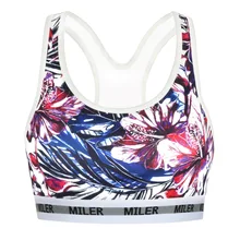 Тропические листья Синий принт спортивные бюстгальтеры бренд качество Йога бюстгальтер тренировки Женская одежда для фитнеса спортивные наряды беговые Топы