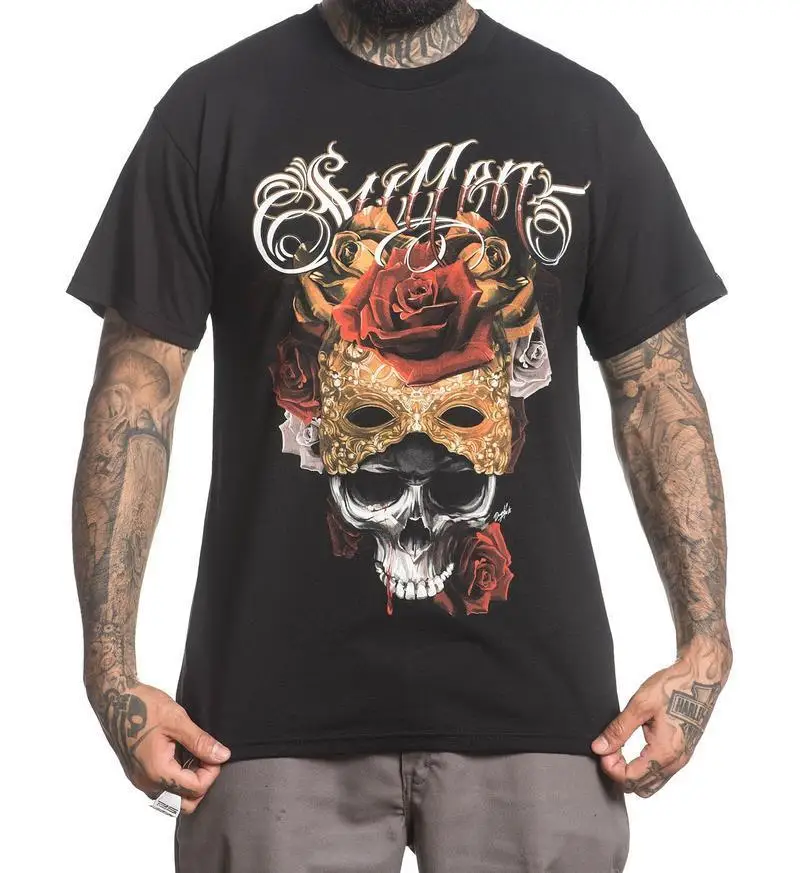 Lucky 13 Pin Up Street Bike Gothic Americana Tattoo Art Mens Tee MISS FINK