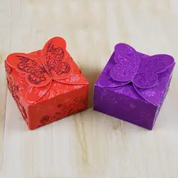 (50 шт./лот) leiso бренд бабочка коробка конфет DIY складной свадьбу BODA украшения подарок Бумага сувениры Box Бесплатная доставка