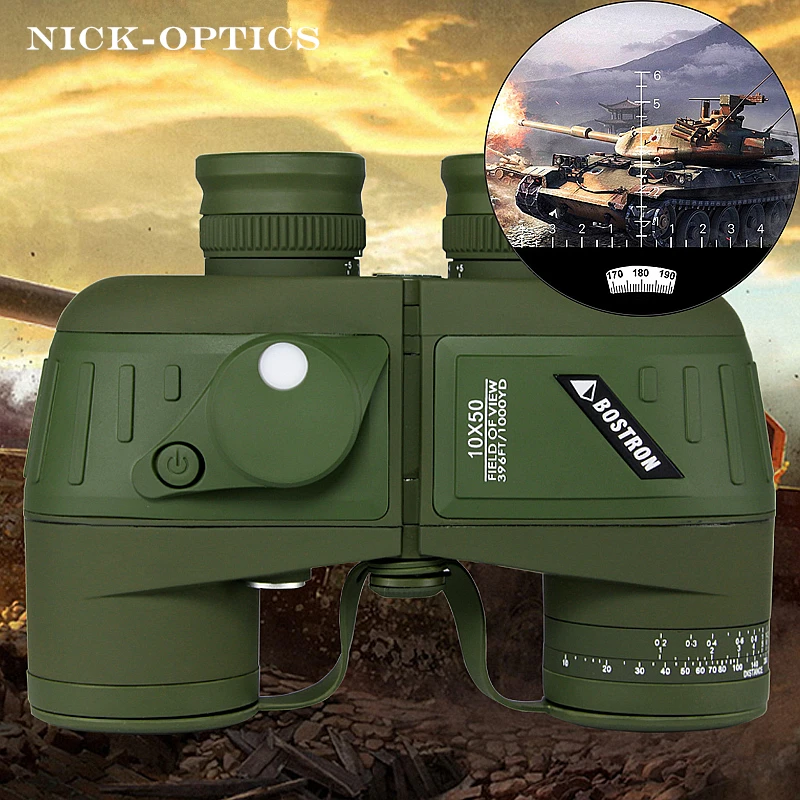 BOSTRON 7X50/10x50 hd Профессиональный Военный бинокль с цифровым компасом телескоп