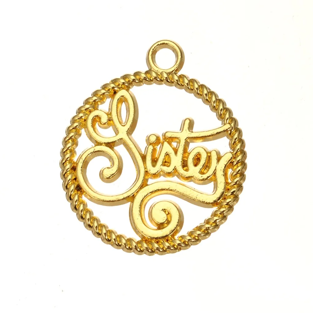 22mm Silver Yellow Plated Best Friend In Heart Charm