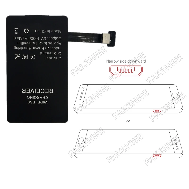 Микро USB Qi беспроводной комплект зарядного устройства, беспроводной передатчик зарядного устройства TI-Chip приемник адаптер для смартфонов sony Android Micro-USB