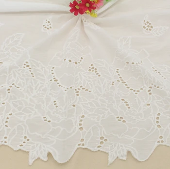 

LASUI 3 M=1 piece M0052 DIY skirt clothing skin-friendly breathable Bilateral positioning embroidery cotton fabric hollow lace