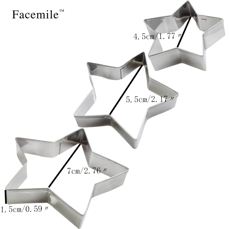 3 шт. форма звезды фруктовые овощи вырезанные формы подарок украшения помадка резаки инструмент печенье и кексы ремесленные формы 03043