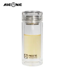160 ml Mini Borosilikatglas Wasserflasche Tragbare Wasserflasche Doppelschicht Kristall Glas Tasche Flasche mit Teesiebe