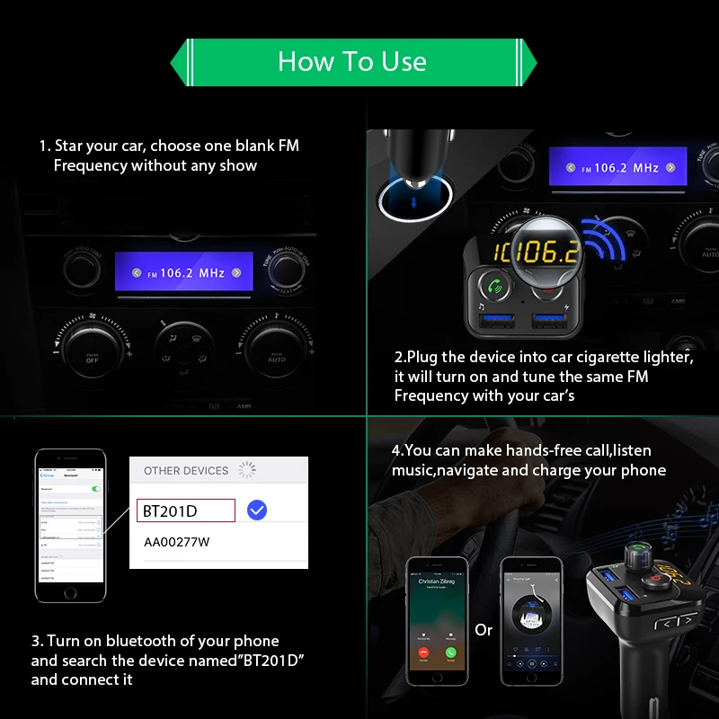 SOONHUA автомобиля Зарядное устройство s MP3 плеер Bluetooth FM передатчик Поддержка USB диск формат музыки без потери качества стерео EQ звуковой эффект