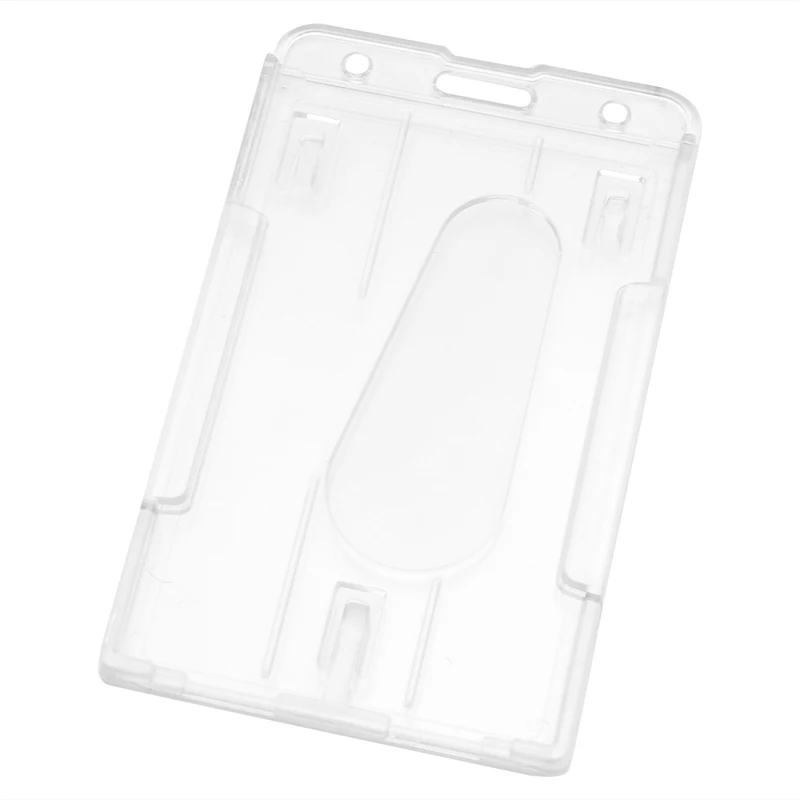 1PC Plastic ID Card Holder Double Side Clear Badge Cover Transparent Horizontal Travel Card ID Badge Holders New