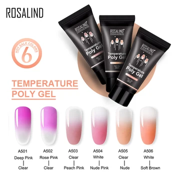 

ROSALIND Poly Gel Of Nails Extension Temperature Change Acrylic Builder Hybrid Varnish Base Top Gel Nail Polish For Manicure Set