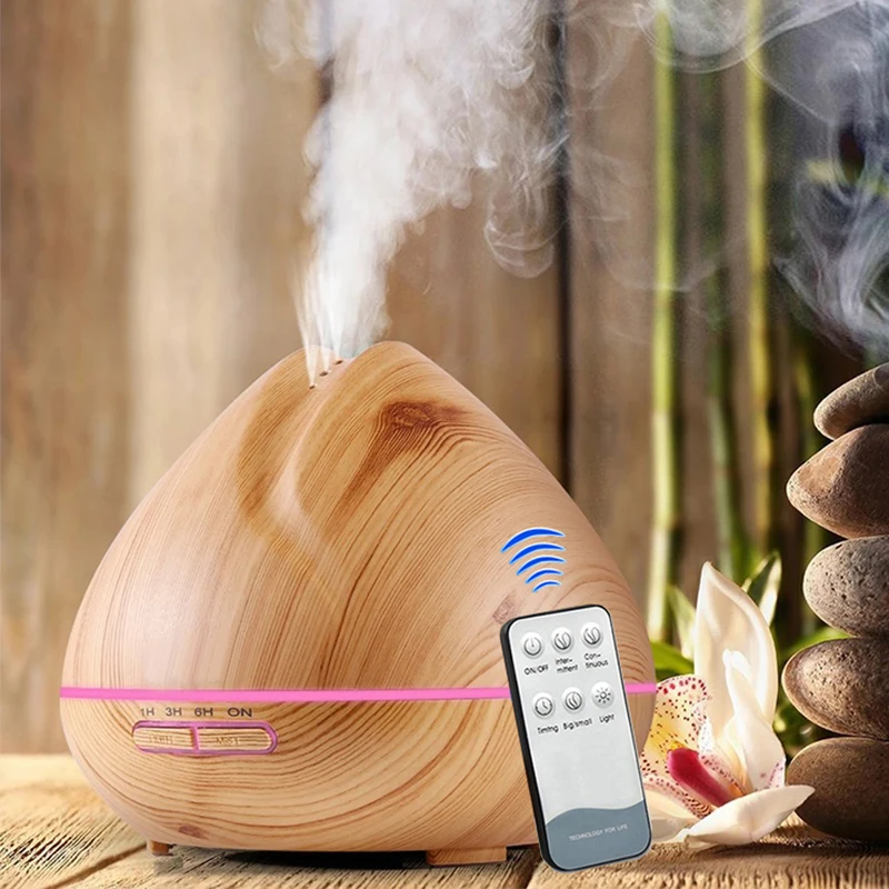 

500ML Essential Oil Diffuser With Remote Control Aroma Diffuser Aromatherapy Diffuser LED Lights For Home Air Aroma Humidifier