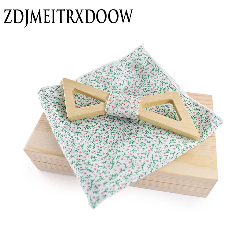  Men ties designers fashion handkerchief Set Men tie Striped fashion Dot Wooden tie quality wedding 