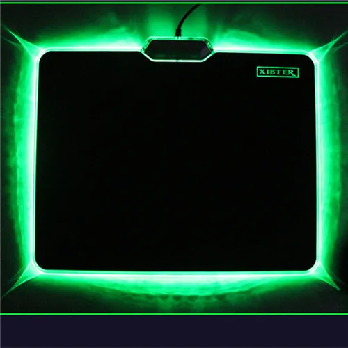 Xibter светодиодный светильник ing жесткий игровой коврик для мыши Водонепроницаемая матовая поверхность для CS GTA xbox игры излучающий светильник коврик для мыши 300x240x4 мм - Цвет: Green