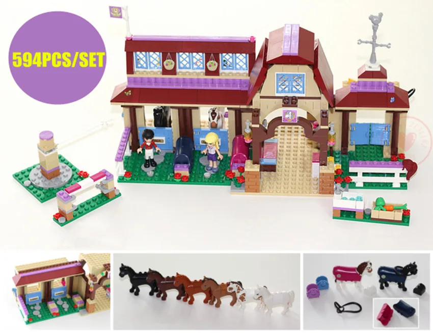 

NEW Friends Heartlake Riding Club fit friends figures Building Blocks Kids Model bricks Girls Toys 41126 diy kid gift